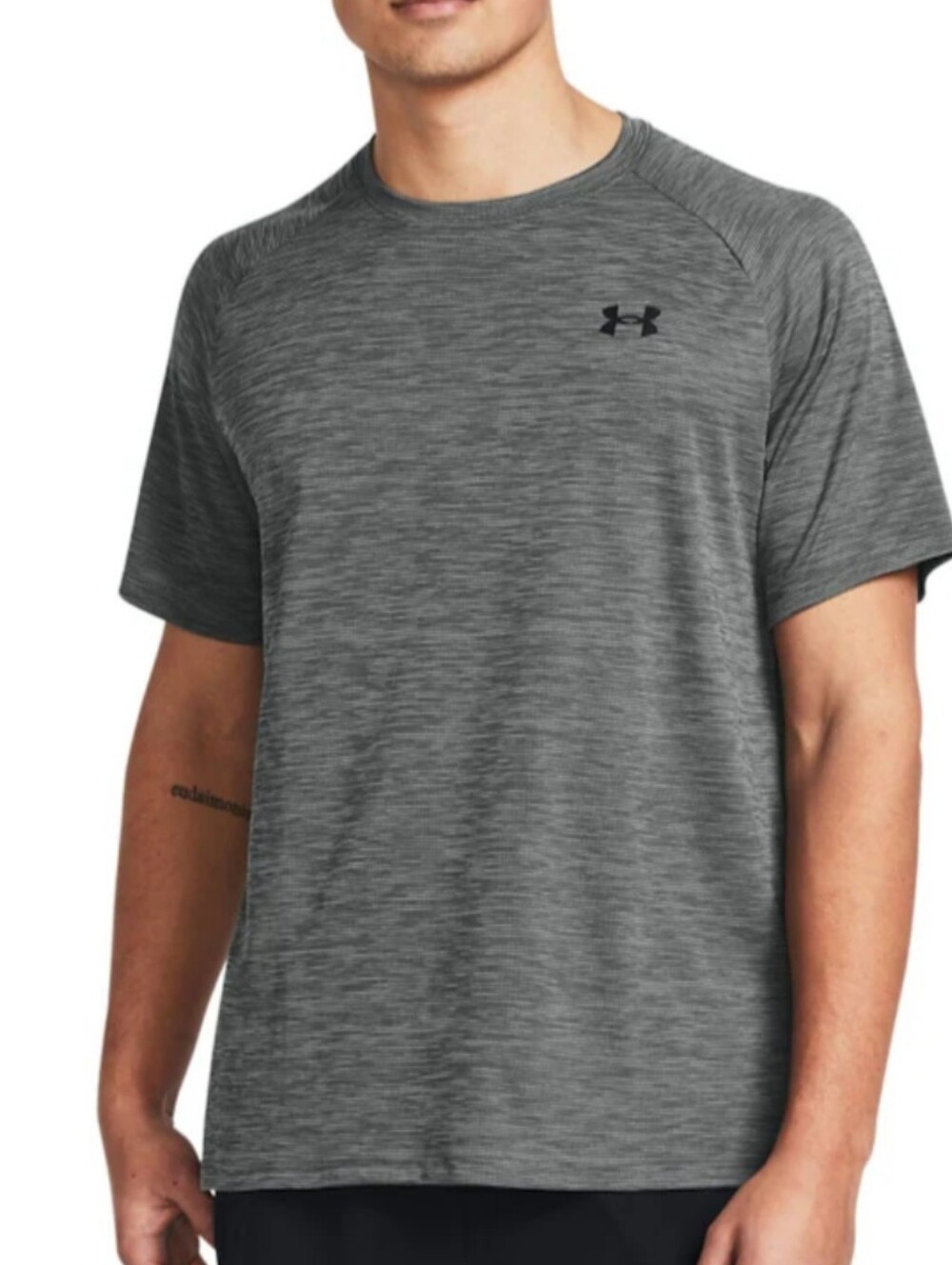 Under Armour Textured Grey Men Heat Gear T-Shirt